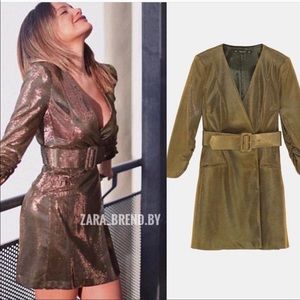 SOLD Zara Gold Blazer Dress